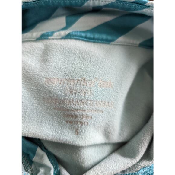 Marika Teal Stripe Popover Top Sz Small - Picture 7 of 9